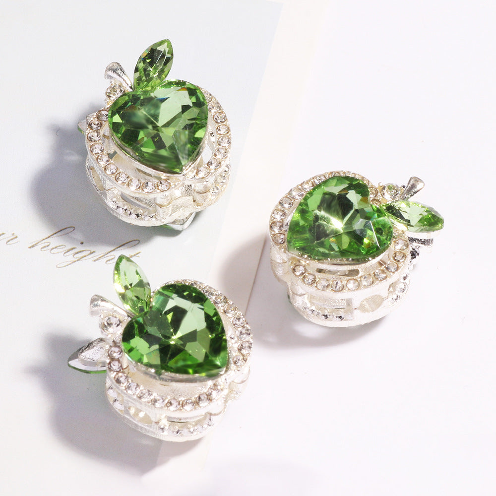 Wholesale Double-sided alloy apple four-hole straight hole loose beads beaded DIY  keychain accessories